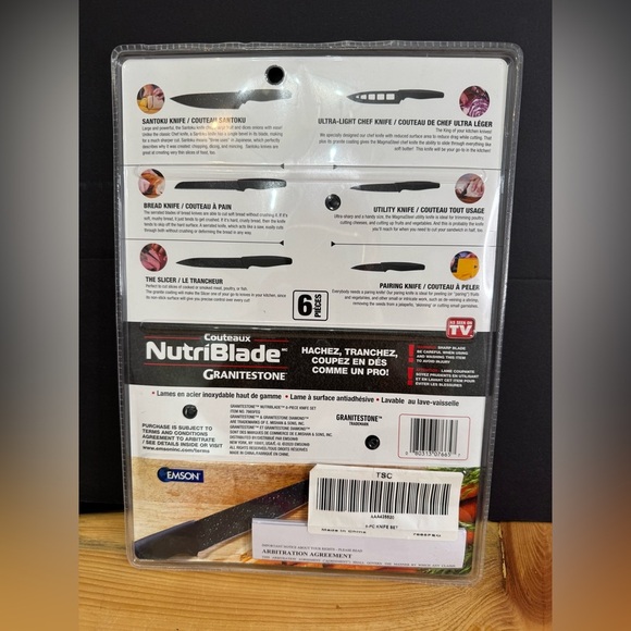 NIB Granite Stone 6 Piece Nutri-Blade Knife Set As Seen On T.V Ceramic Nonstick - Picture 2 of 2